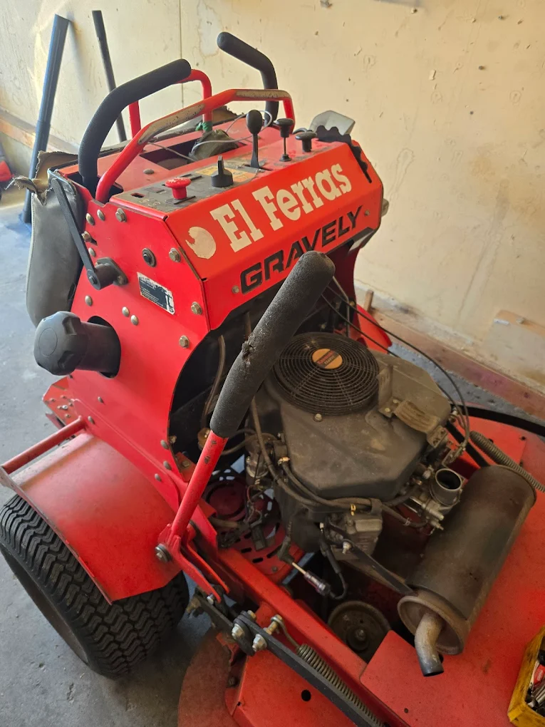Mobile small engine repair vehicle on location